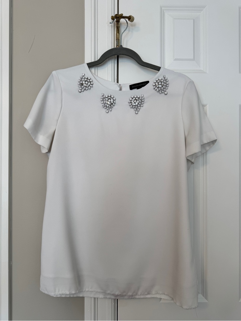 Banana Republic Short Sleeve Embellishment Blouse